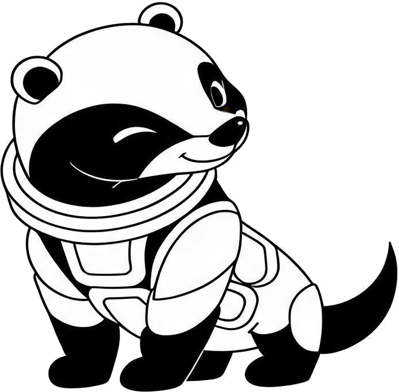 AITerm honey-badger mascot laughing